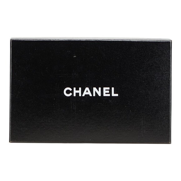 CHANEL Authentic Black Lambskin Leather Logo Wallet